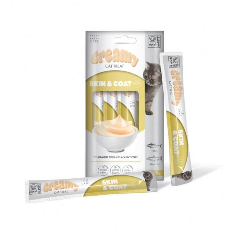 M-PETS Deri ve Tüy Sağlığı Fonksiyonel Creamy Kedi Ödülü 4X15gr
