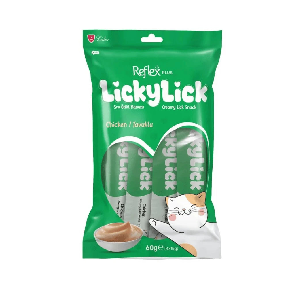 Reflex Plus Lickylick Tavuklu Kedi Sıvı Ödül Maması 15gr (4 Adet)