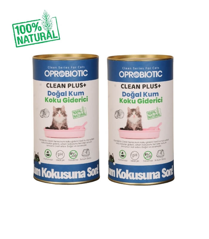 2 Adet Oprobiotic Clean Plus Doğal Kedi Kum Koku Giderici (2x450gr)