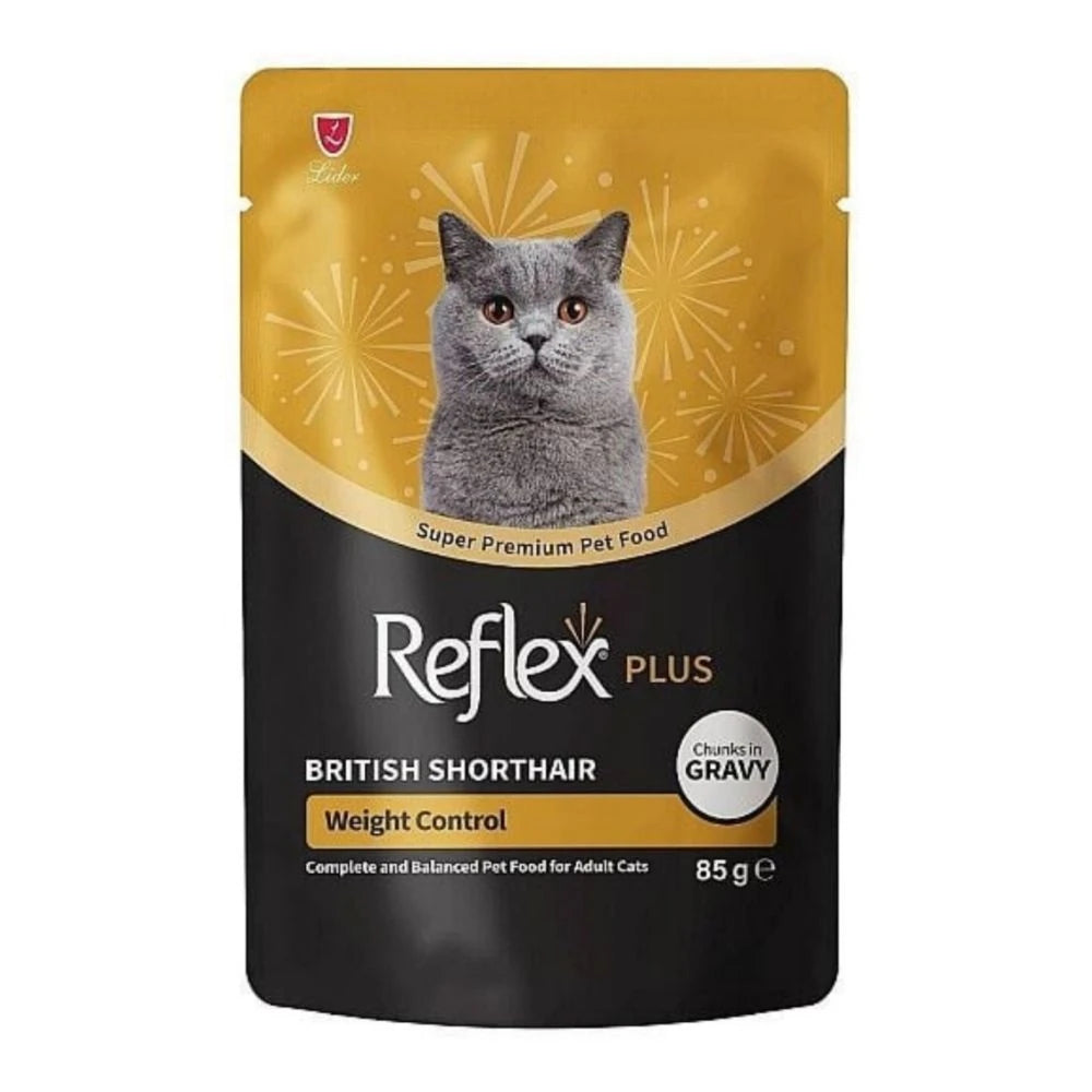 Reflex Plus British Shorthair Kilo Kontrolü Destekleyici Sos İçinde Yetişkin Kedi Konservesi 85gr