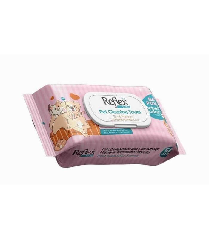 Reflex Kedi ve Köpekler İçin Çok Amaçlı Hijyenik Temizleme Mendili (50'li)