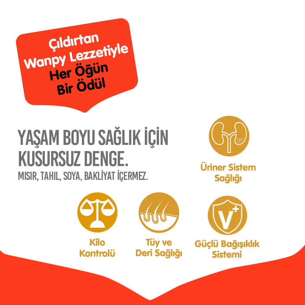 Wanpy Somon ve Ton Balıklı Tahılsız Kısırlaştırılmış Kedi Maması 1,5kg