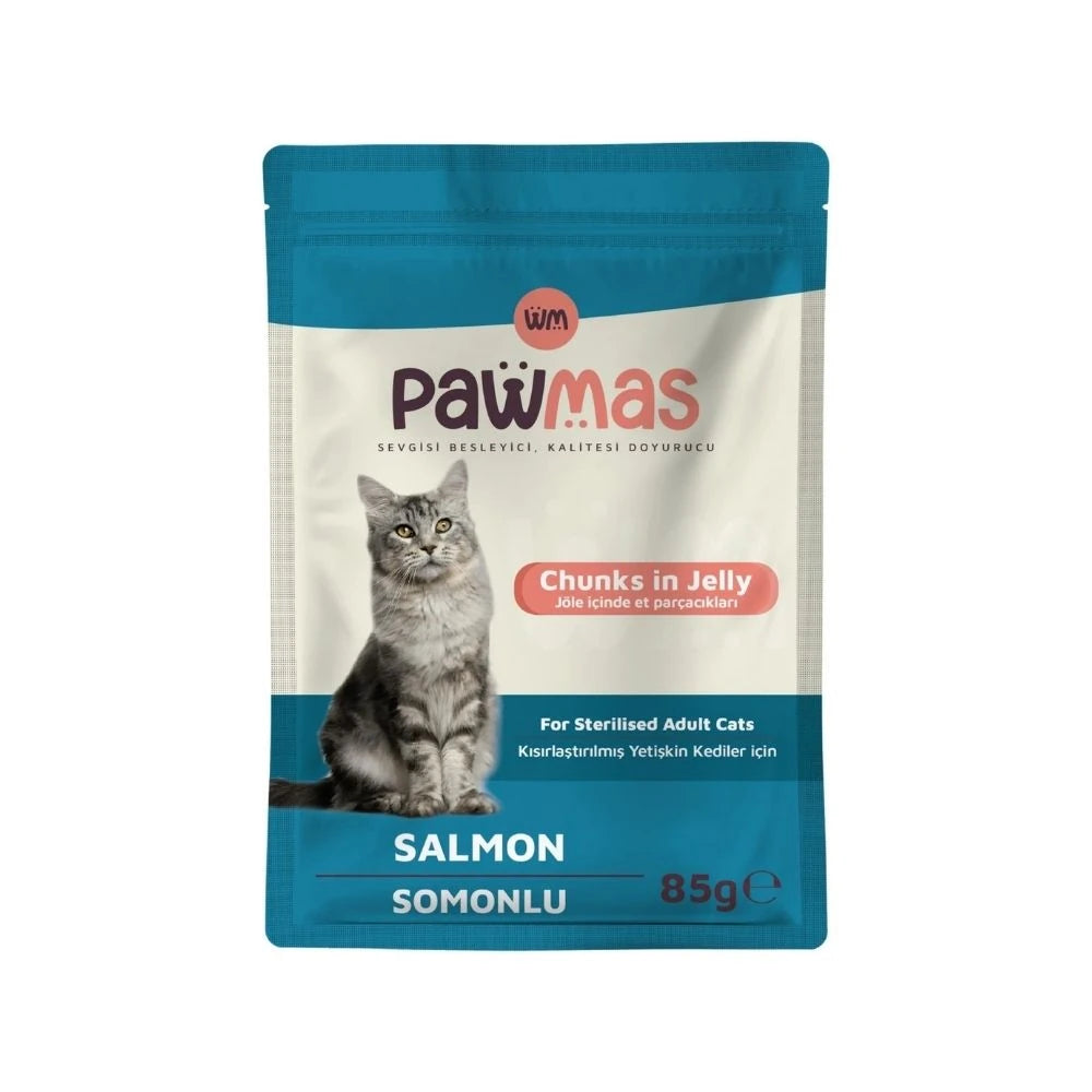 Pawmas Somonlu Kısırlaştırılmış Yaş Kedi Maması 85gr