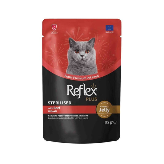 Reflex Plus Sos İçinde Parça Biftek Etli Kısırlaştırılmış Kedi Konservesi 85gr
