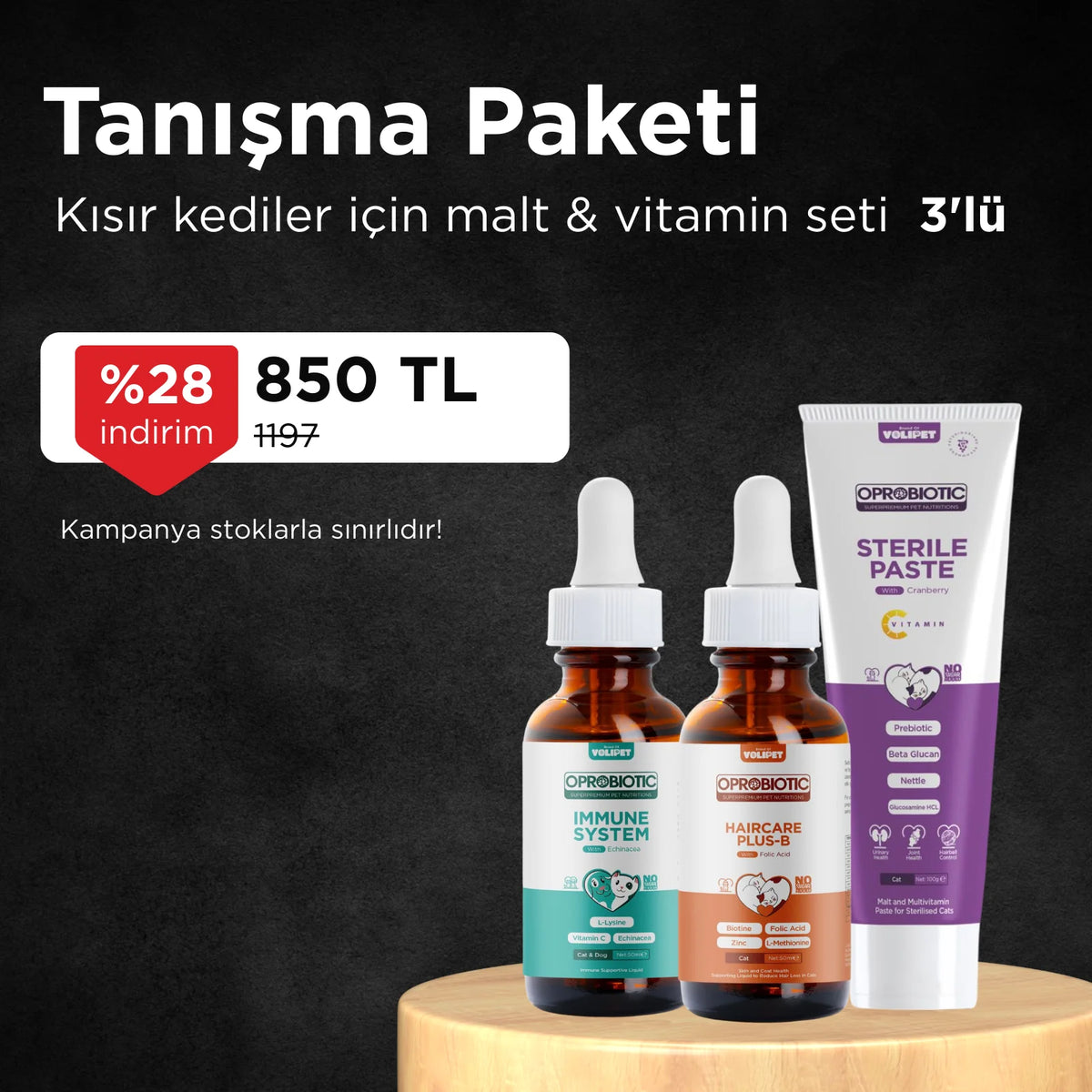 Oprobiotic Tanışma Seti 1 (Kısır Malt + PlusB Damla + Immune Damla)