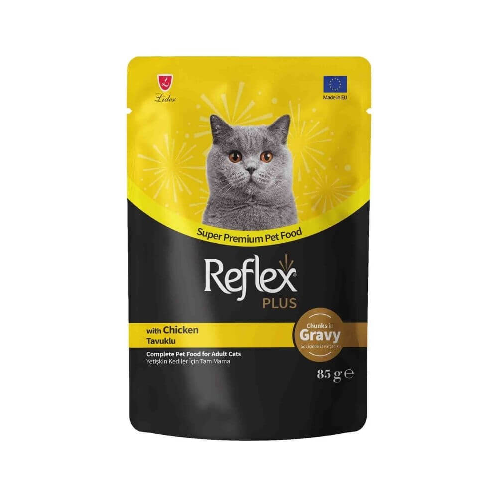Reflex Plus Sos İçinde Parça Tavuk Etli Yetişkin Kedi Konservesi 85gr