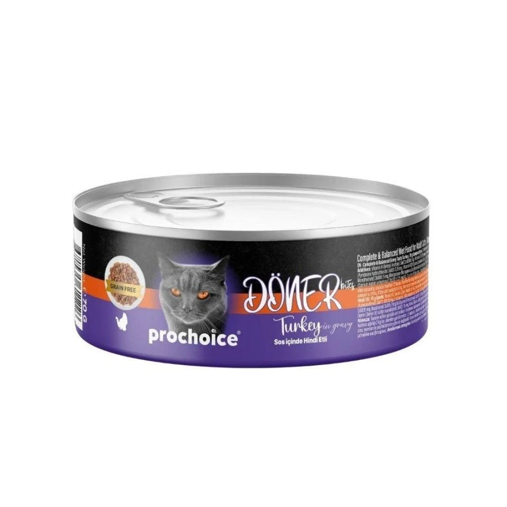 ProChoice Döner Bites Sos İçinde Hindi Etli Yetişkin Kedi Konservesi 70gr