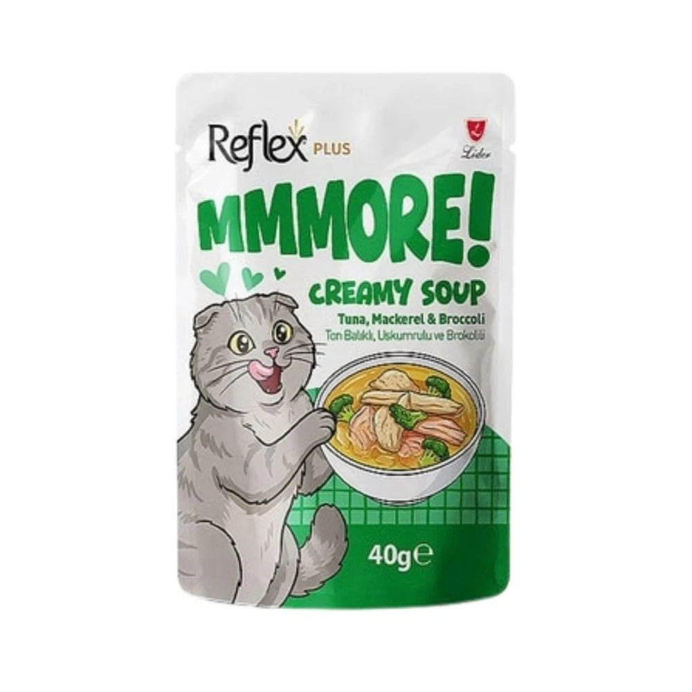 Reflex Plus MMMORE Uskumrulu Brokolili ve Ton Balıklı Kremalı Kedi Çorbası 40gr