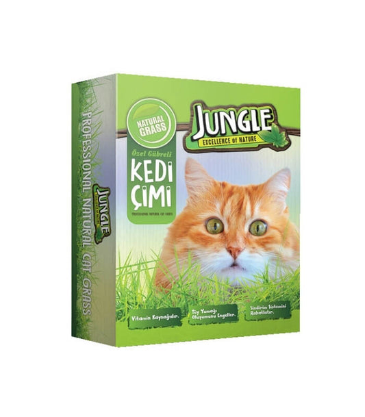 Jungle Kedi Çimi Kutulu (Fileli)