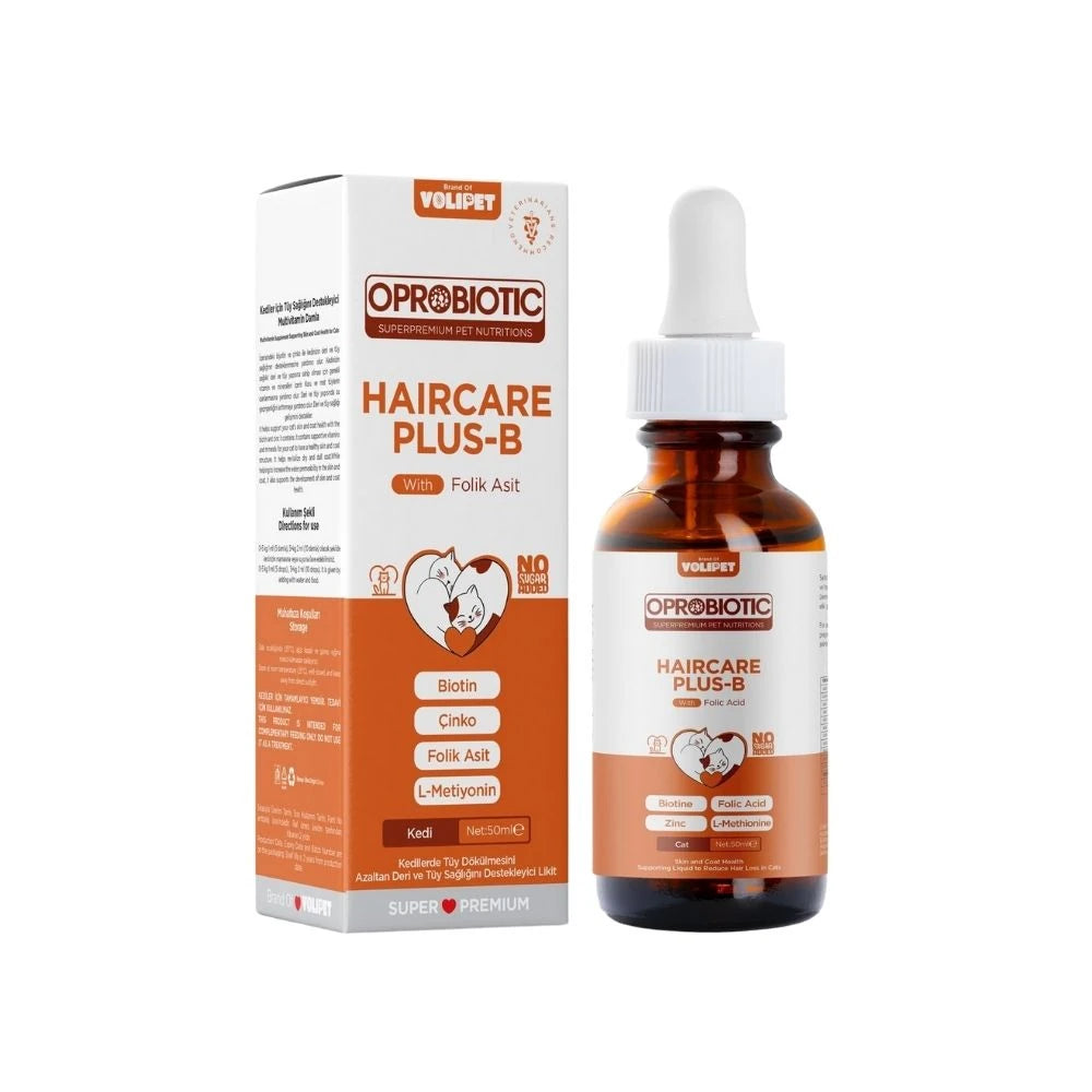 Oprobiotic PlusB Kediler İçin Tüy Dökülmesini Azaltıcı Damla 50ml (TÜY DÖKÜMÜ ÖNLEYİCİ)