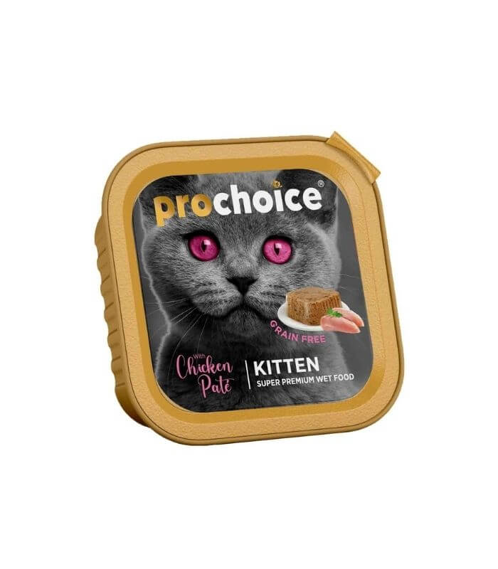 Pro Choice Kitten Pate Tavuk Etli Tahılsız Yaş Yavru Kedi Maması 100gr