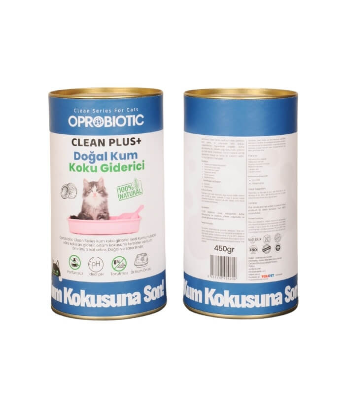 2 Adet Oprobiotic Clean Plus Doğal Kedi Kum Koku Giderici (2x450gr)