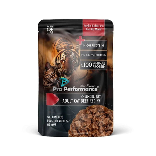 Pro Performance Sığır Etli Parça Etli Pouch Yetişkin Kedi Konservesi 85gr