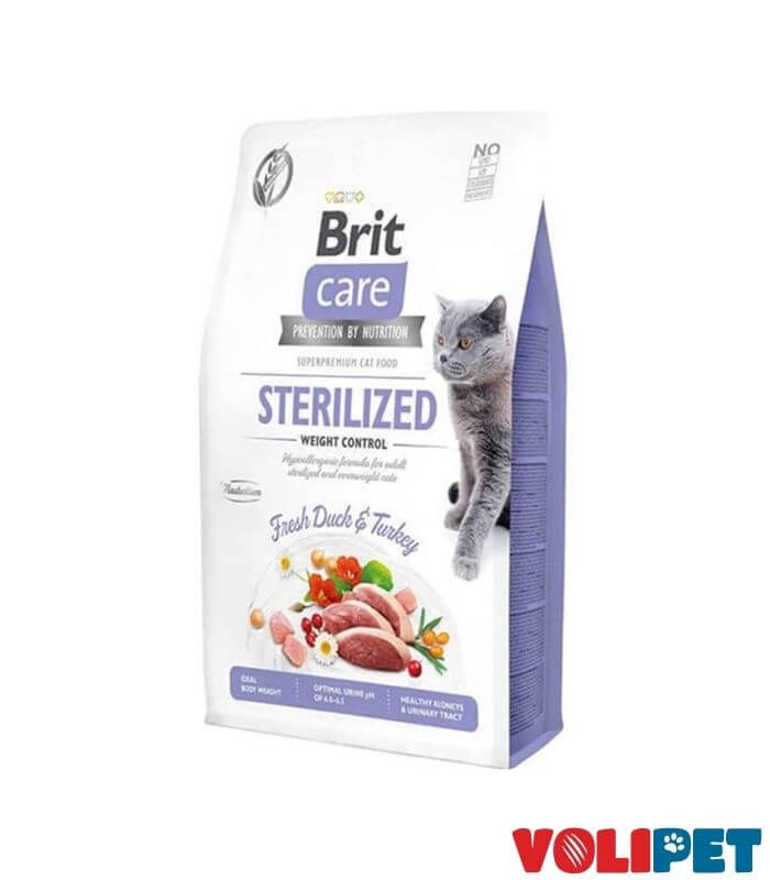 Brit Care Kilo Kontrolü için Ördekli Tahılsız Kısırlaştırılmış Kedi Maması 2kg