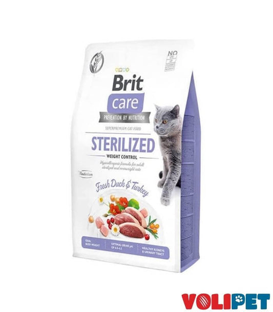 Brit Care Kilo Kontrolü için Ördekli Tahılsız Kısırlaştırılmış Kedi Maması 2kg