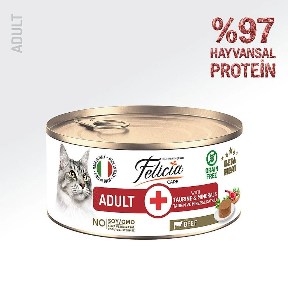 Felicia Sığır Etli Ezme Yetişkin Kedi Konserve Maması 85gr