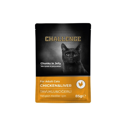 Challenge Tavuklu Ciğerli Yetişkin Kedi Pouch 85gr