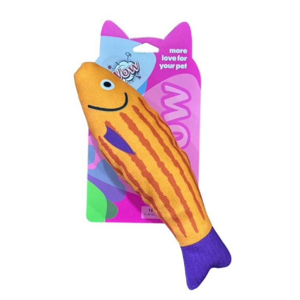 Wow Balık Şeklinde Çizgili Peluş Kedi Oyuncağı