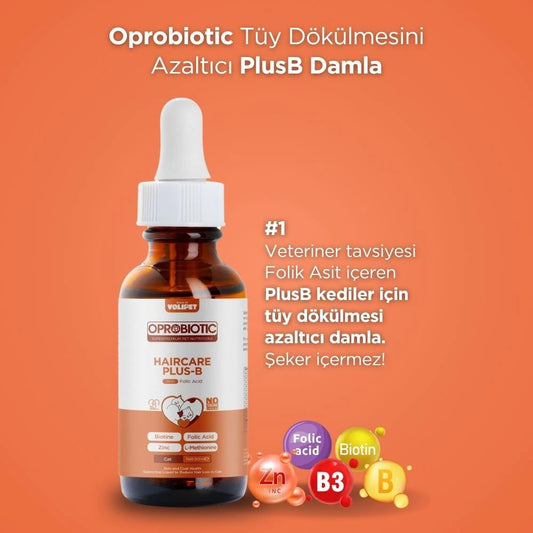 Oprobiotic PlusB Kediler İçin Tüy Dökülmesini Azaltıcı Damla 50ml (TÜY DÖKÜMÜ ÖNLEYİCİ)