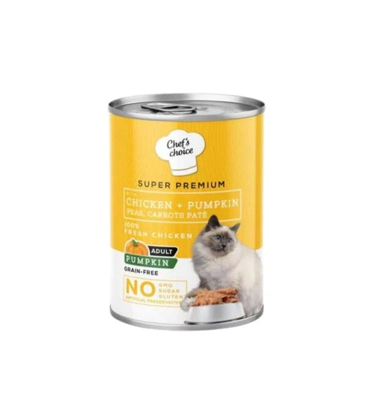 Chef's Choice Tavuklu ve Bal Kabaklı Tahılsız Ezme Yetişkin Kedi Konservesi 400gr